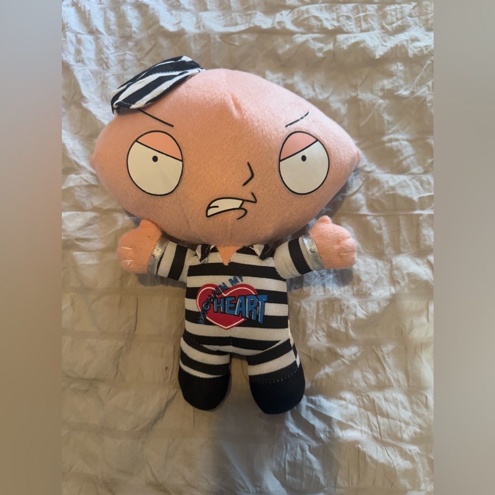 Stewie Griffin Family Guy Unchain my Heart Jail Prisoner Stuffed Plush Toy 12”